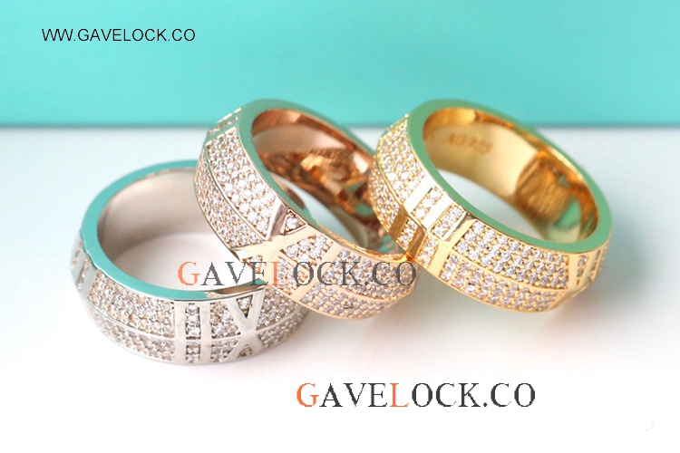 Luxury Tiff@ny Atlas Ring set with diamonds